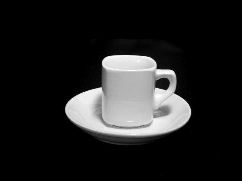 Porcelánový šálek s podšálkem KUBE S 60 ml