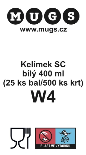 Kelímek na kávu STARCUP WHITE 400 ml (25 ks/bal)