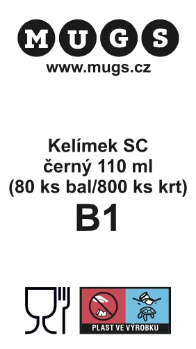 Kelímek na kávu STARCUP BLACK 100 ml (80 ks/bal)